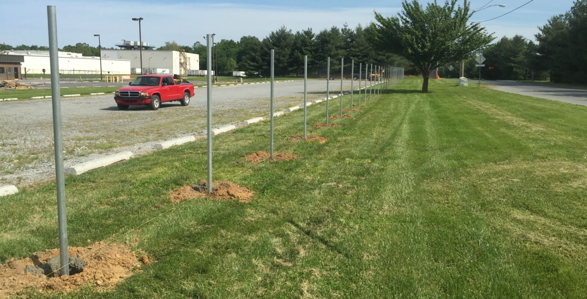348_374-fencepostset Commercial Projects - Pierce Fence Company